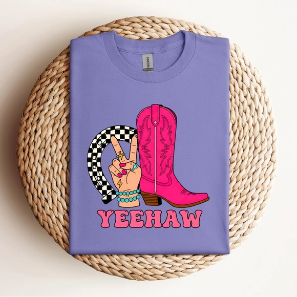 Handmade Tops - Yeehaw Cowgirl T-Shirt